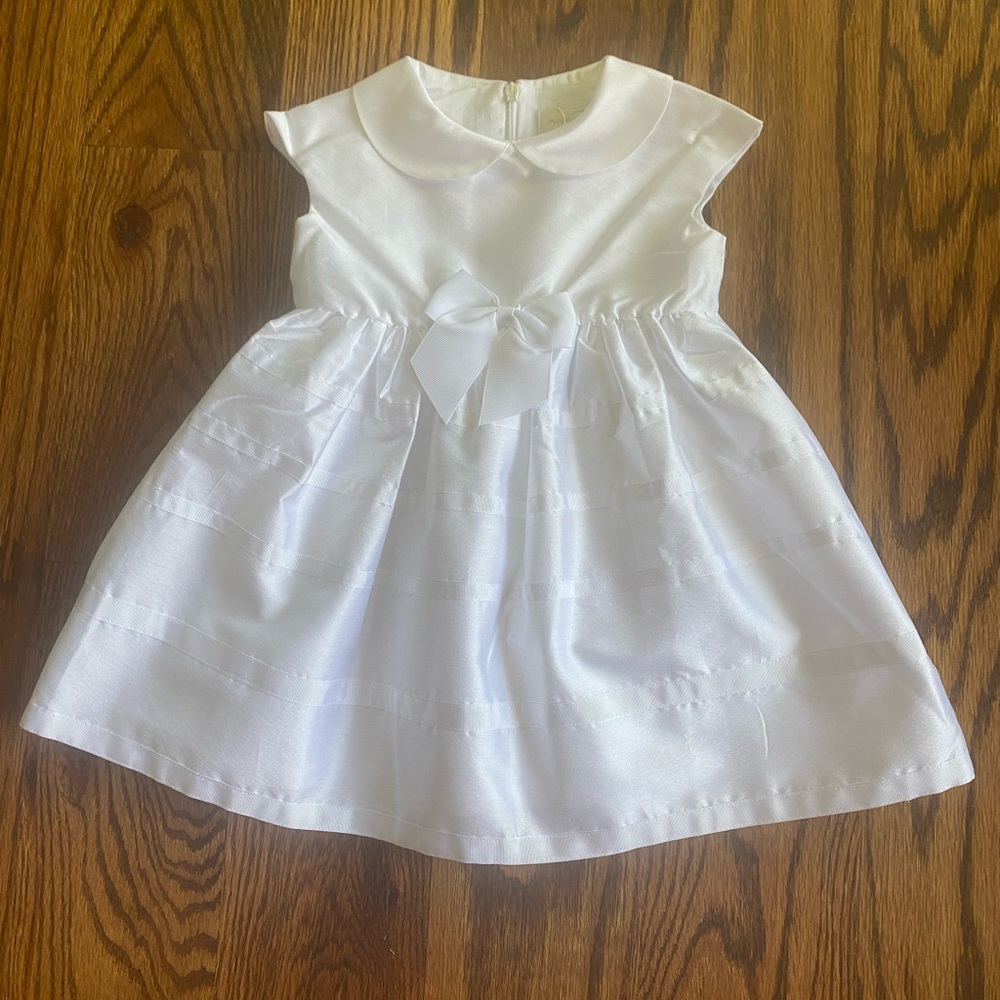 NWT Il tesoro di Magnolia White Cotton Special Occasion dress with bow Girls 18M